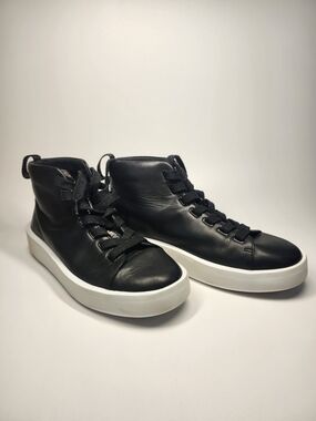 Camperlab Women's Black High-Top Leather Sneakers with White Sole Size 37  US 7